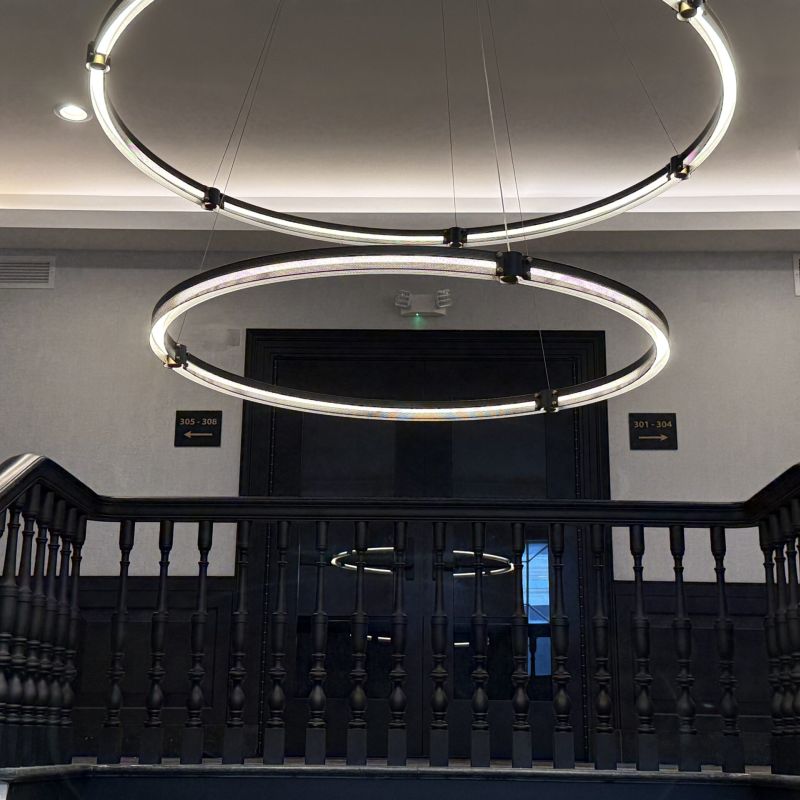 Lighting Features in front of a Doorway