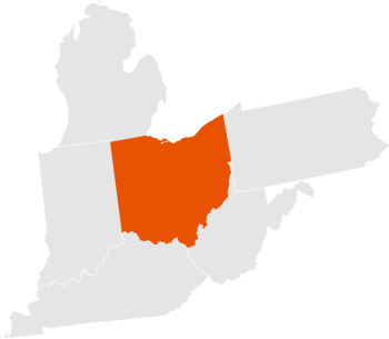 Map of Ohio and surrounding states
